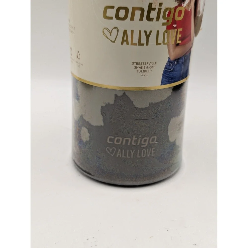 Contigo Ally Love Streeterville Shake & Go Tumbler 20oz Animal‎ Print Black Grey